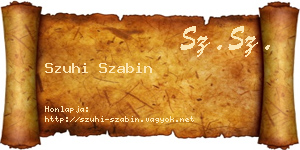 Szuhi Szabin névjegykártya
